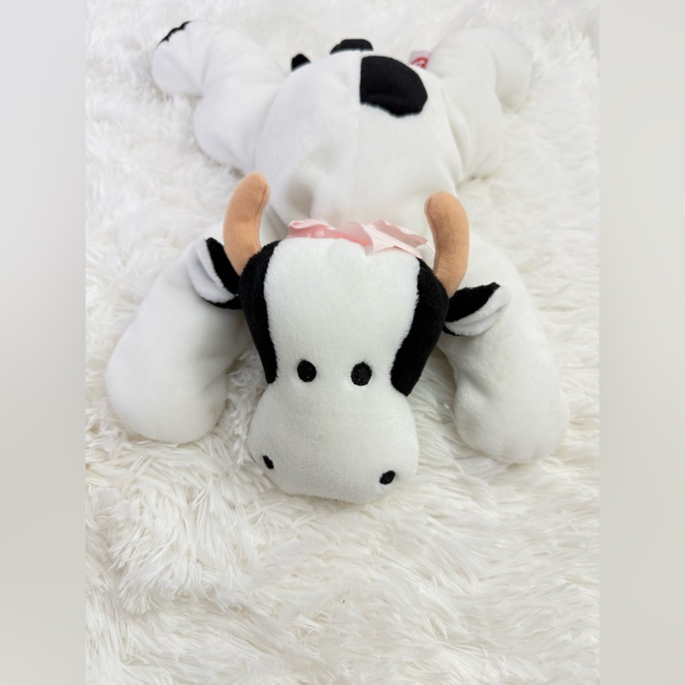 Ty Pillow Pals “Moo” Cow Plush – 1994 Vintage TY Pillow Pal – Black & White Cow